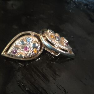 Elegant Gold and Silver Teardrop Earrings